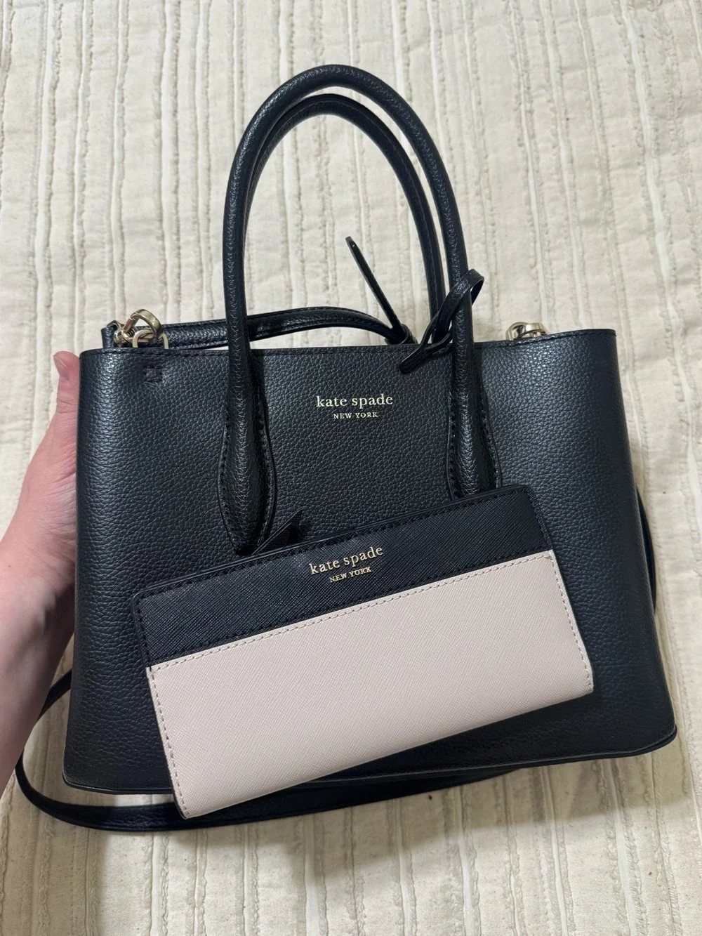 Kate Spade Eva Small Leather Satchel and Staci Bifold Colorblock Wallet